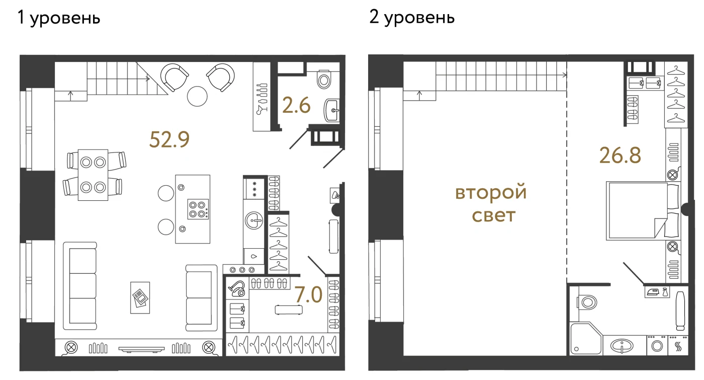 Планировка 1-комнатная 89,3 м² в арт-кластере «Типография» — Типография