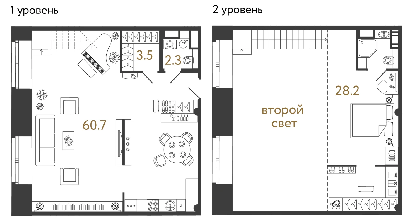 Планировка 1-комнатная 94,7 м² в арт-кластере «Типография» — Типография