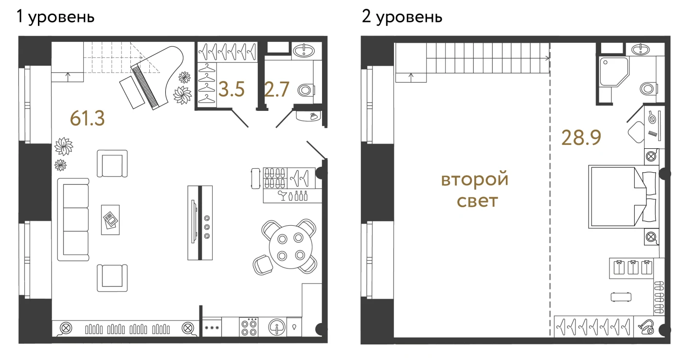 Планировка 1-комнатная 96,4 м² в арт-кластере «Типография» — Типография